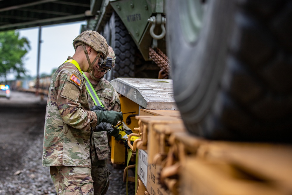 U.S. Army wheeled vehicles arrive in Washington D.C. for 250th Birthday
