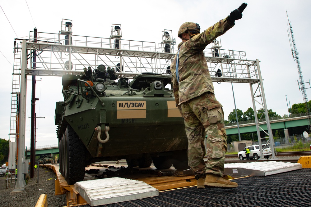 U.S. Army wheeled vehicles arrive in Washington D.C. for 250th Birthday
