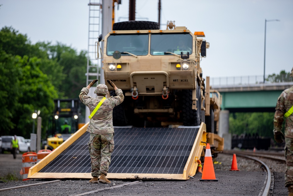U.S. Army wheeled vehicles arrive in Washington D.C. for 250th Birthday