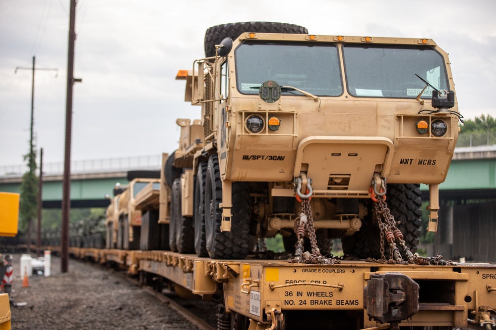 U.S. Army wheeled vehicles arrive in Washington D.C. for 250th Birthday