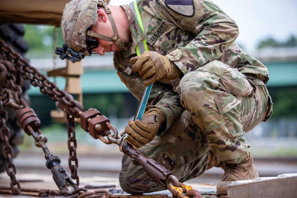 U.S. Army wheeled vehicles arrive in Washington D.C. for 250th Birthday