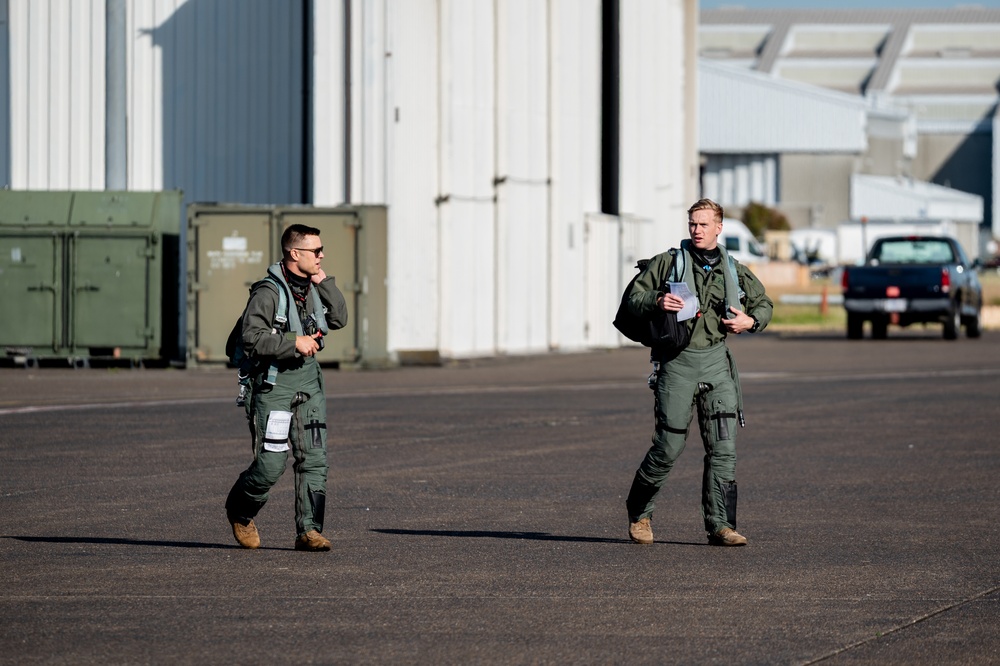 142nd Wing F-15s Prepare for Take-Off