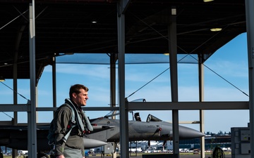142nd Wing F-15s Prepare for Take-Off