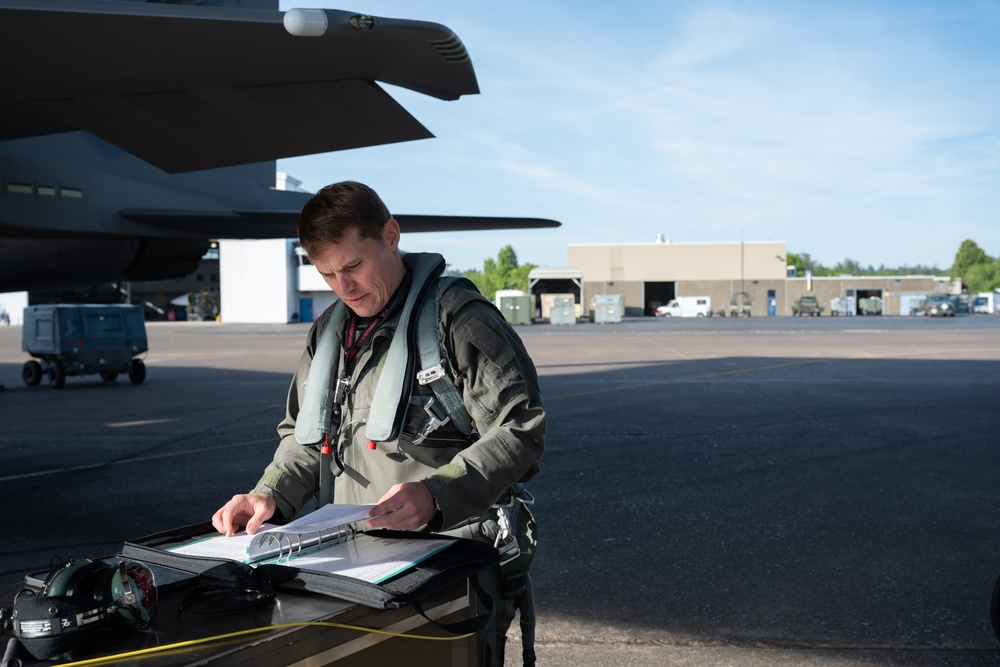142nd Wing F-15s Prepare for Take-Off