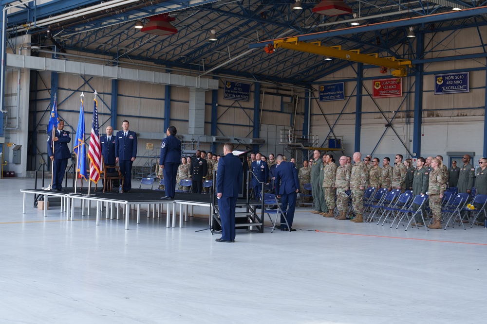 452d Aeromedical Evacuation Squadron Assumption of Command ceremony