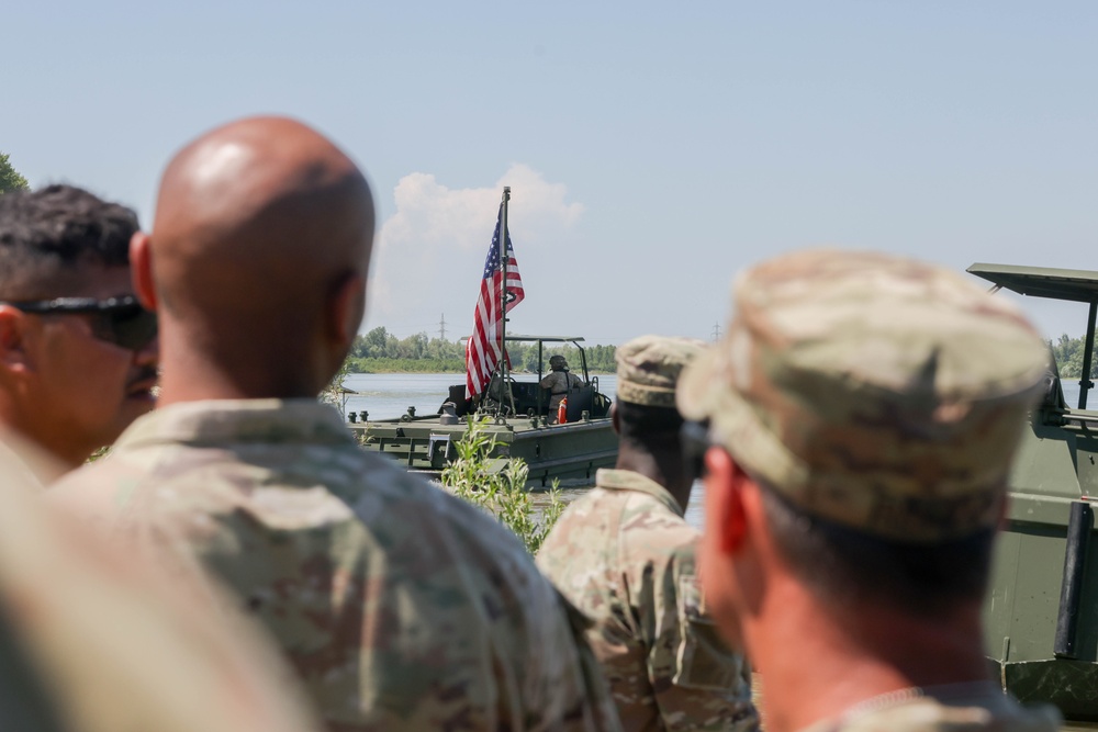 U.S. Soldiers Rehearse Wet Gap Crossings for Saber Guardian 25