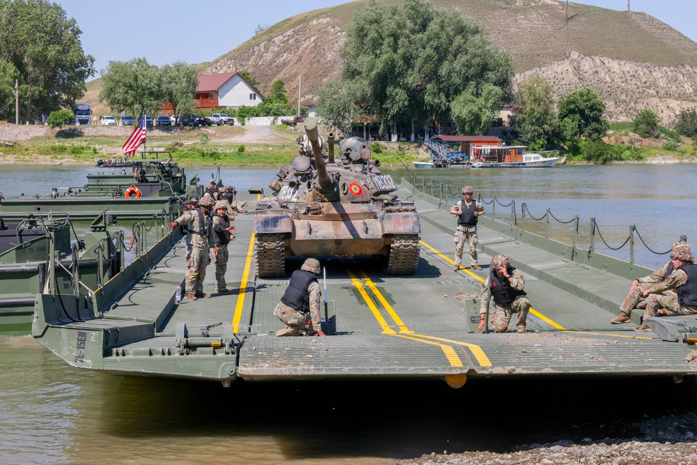 U.S. Soldiers Rehearse Wet Gap Crossings for Saber Guardian 25