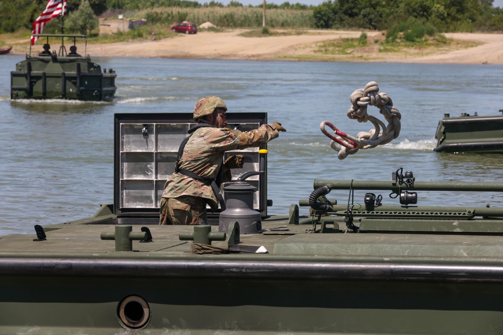 U.S. Soldiers Rehearse Wet Gap Crossings for Saber Guardian 25