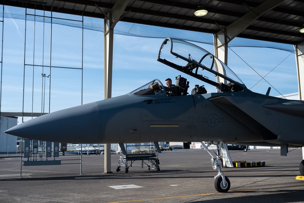 142nd Wing F-15s Prepare for Take-Off