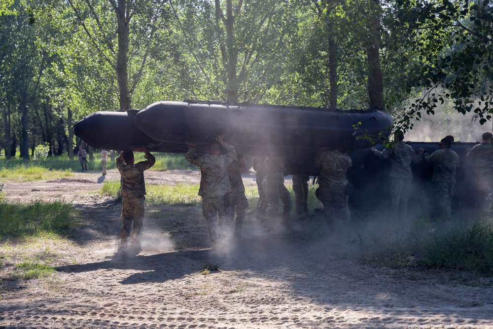 U.S. Soldiers Rehearse Wet Gap Crossings for Saber Guardian 25