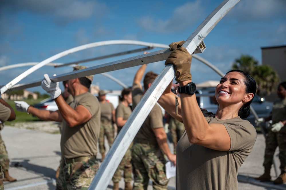 920th ASTS conducts shelter assembly training