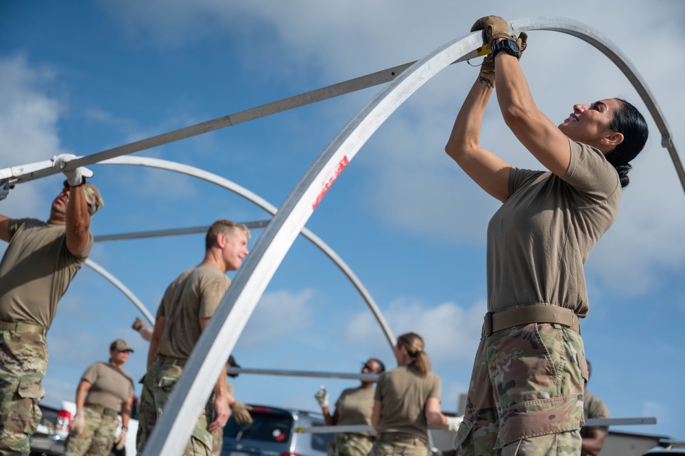 920th ASTS conducts shelter assembly training