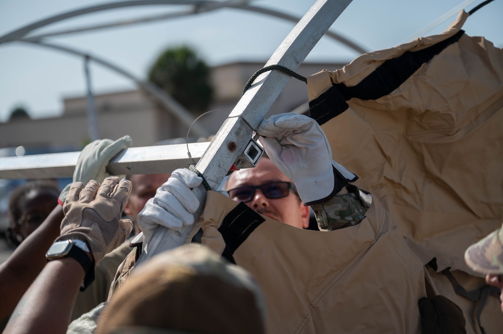 920th ASTS conducts shelter assembly training
