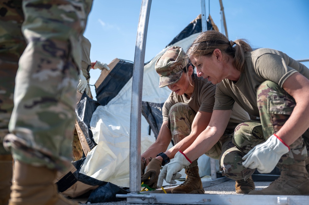 920th ASTS conducts shelter assembly training