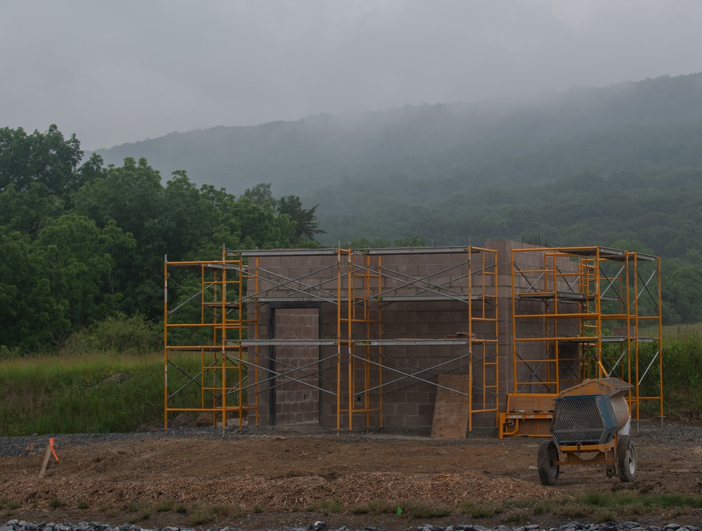 Airmen construct tower for Army weapons range