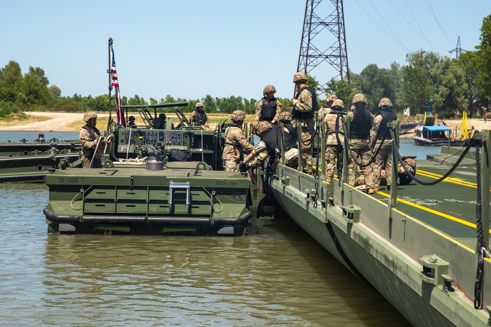 7th Brigade Conduct Wet Gap Crossing Rehearsal for Saber Guardian 25