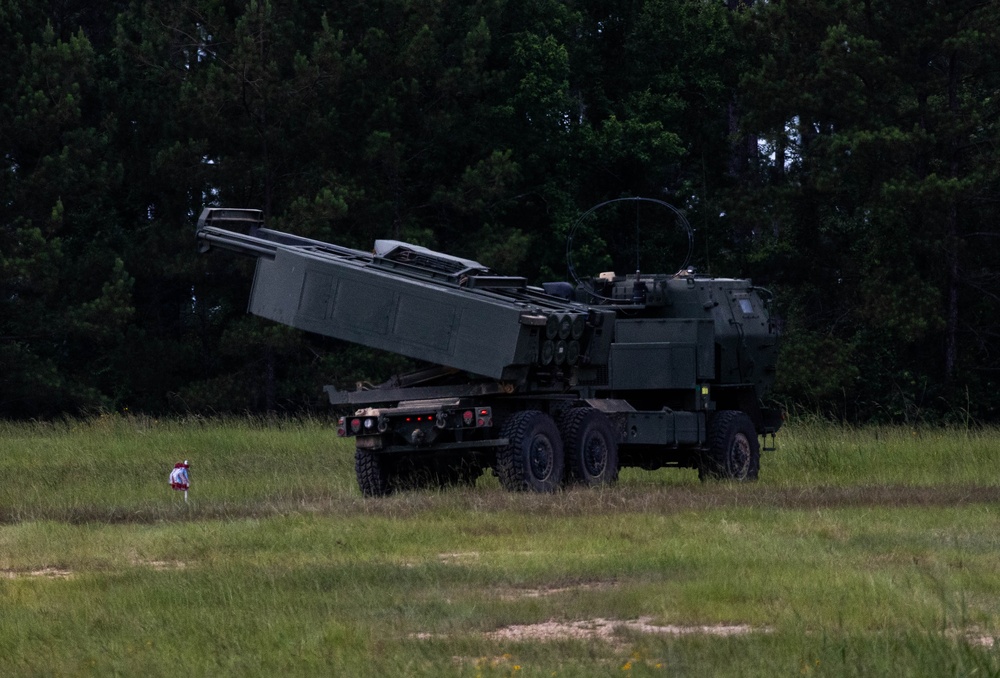 1-181st Field Artillery Regiment fires HIMARS