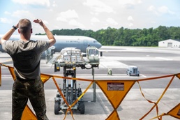 Loadmaster Guides KC-46 Pegasus Cargo During Port Dawg Rodeo at Joint Base Charleston