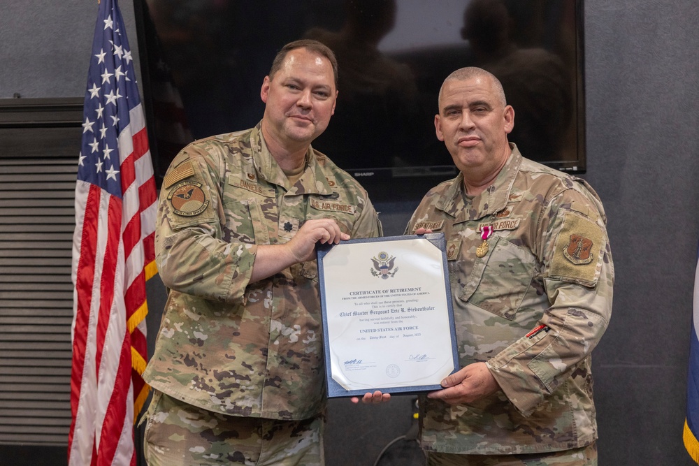 CMSgt Siebenthaler Retires after 37 years of service