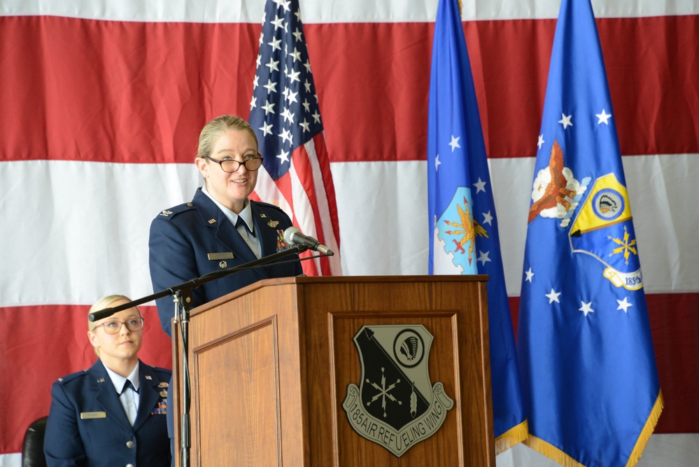 Morrison at the podium