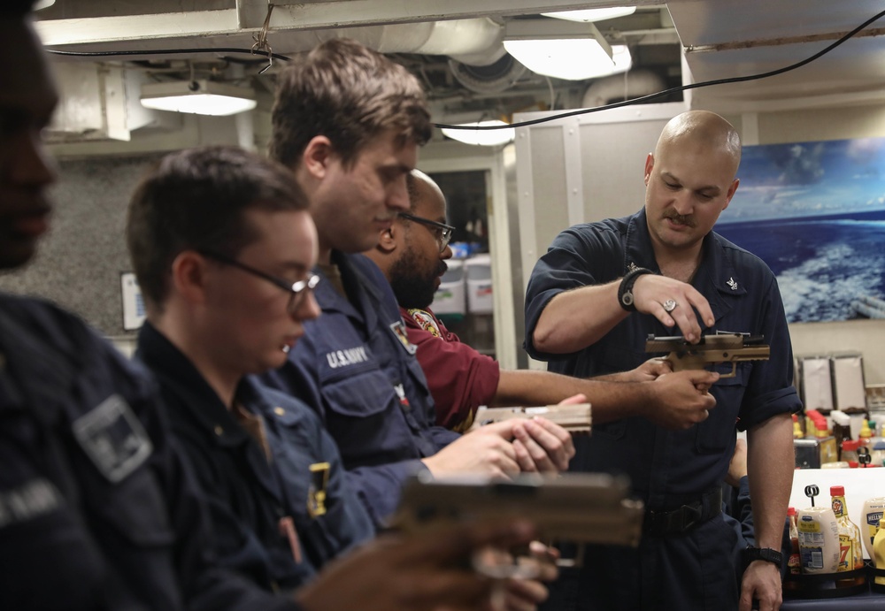 USS Milius conducts operations in the U.S. Central Command area of responsibility as part of the Carl Vinson Carrier Strike Group