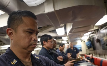 USS Milius conducts operations in the U.S. Central Command area of responsibility as part of the Carl Vinson Carrier Strike Group