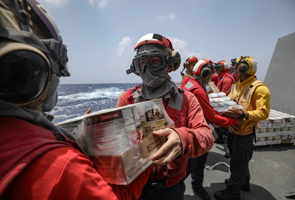 USS Milius conducts operations in the U.S. Central Command area of responsibility as part of the Carl Vinson Carrier Strike Group