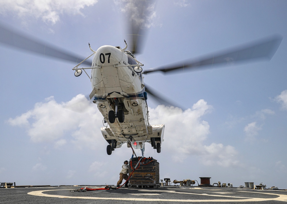 USS Milius conducts operations in the U.S. Central Command area of responsibility as part of the Carl Vinson Carrier Strike Group
