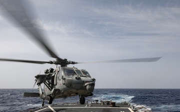 USS Milius conducts operations in the U.S. Central Command area of responsibility as part of the Carl Vinson Carrier Strike Group