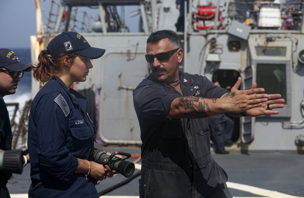 USS Milius conducts operations in the U.S. Central Command area of responsibility as part of the Carl Vinson Carrier Strike Group