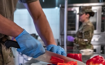 913th Quartermasters Prepare Food for Drilling Soldiers