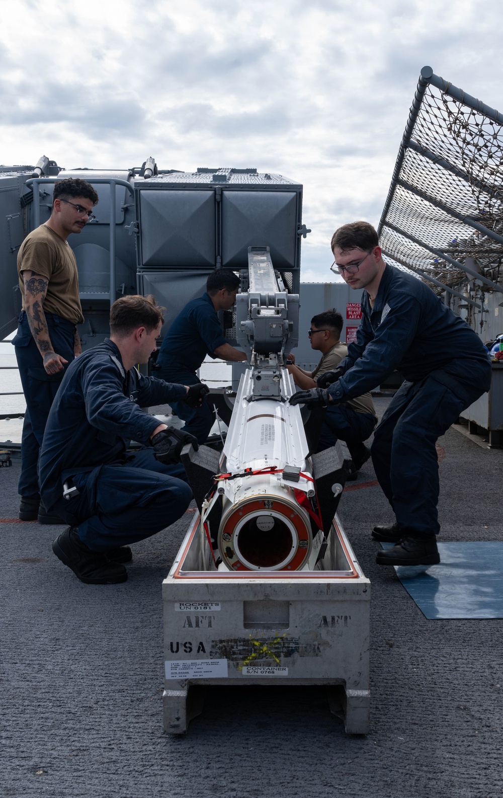 USS America (LHA 6) Conducts Ordnance Handling