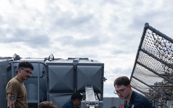 USS America (LHA 6) Conducts Ordnance Handling