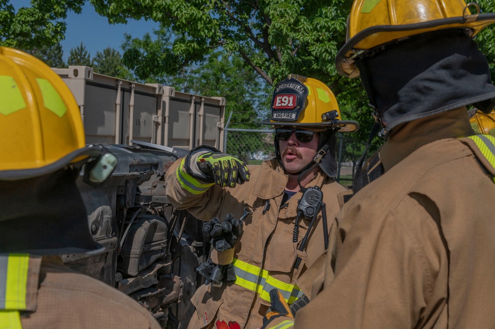 Gowen Fire Participate in Simulated Training Exercise