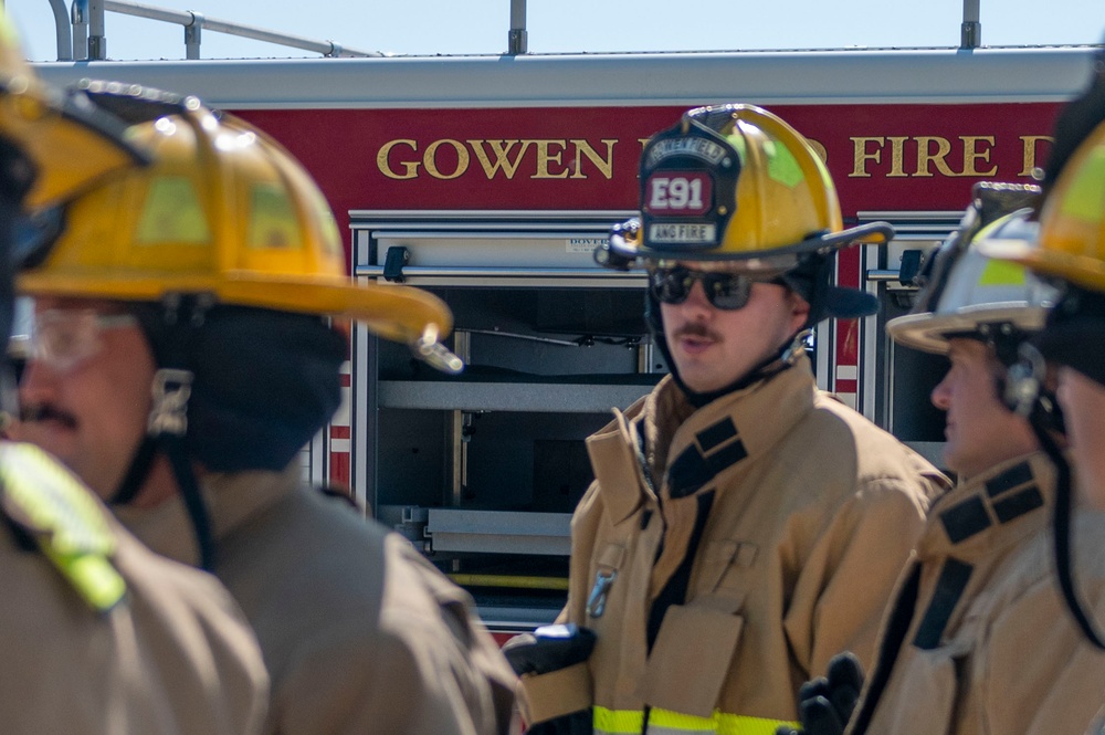 Gowen Fire Participate in Simulated Training Exercise