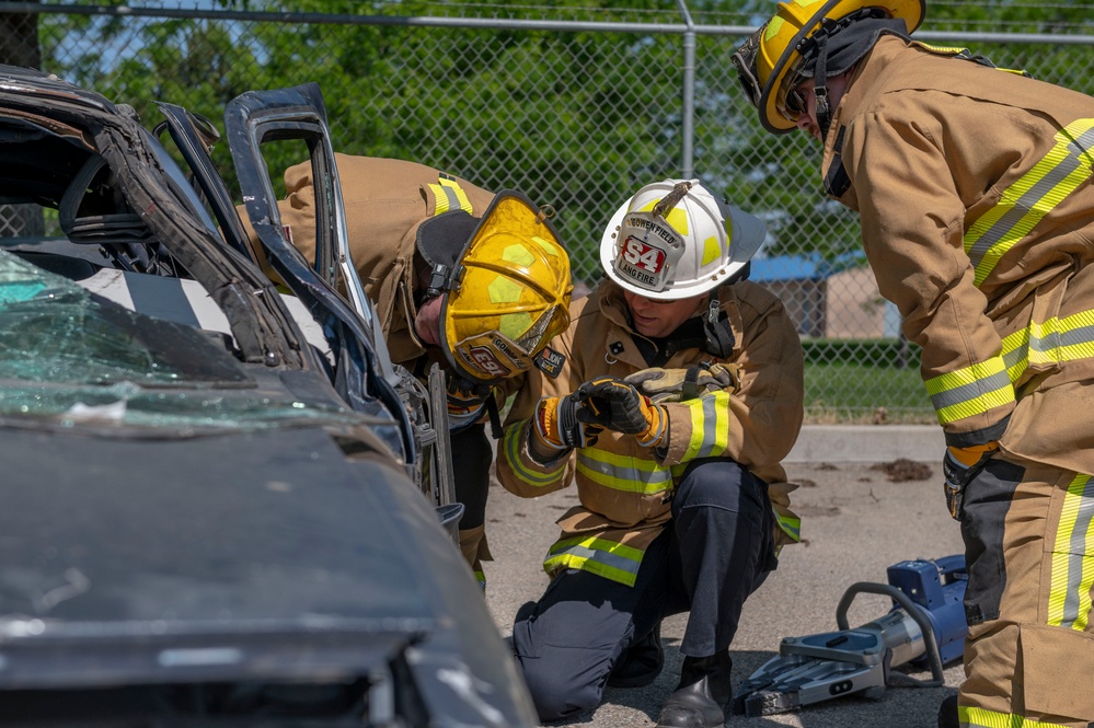 Gowen Fire Participate in Simulated Training Exercise