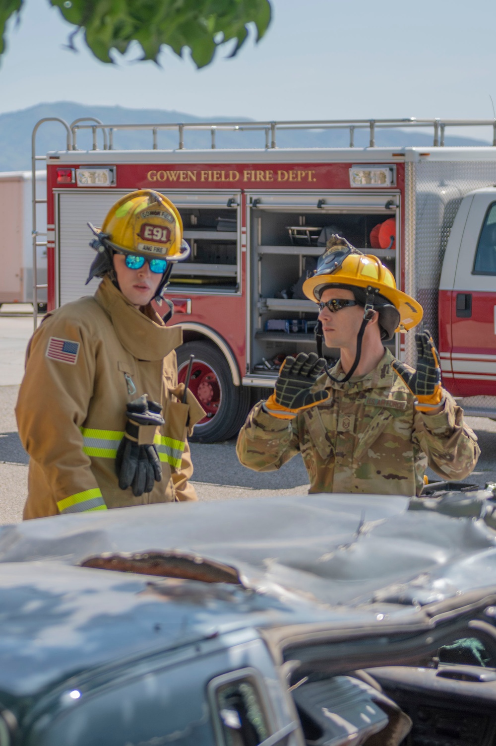 Gowen Fire Participate in Simulated Training Exercise