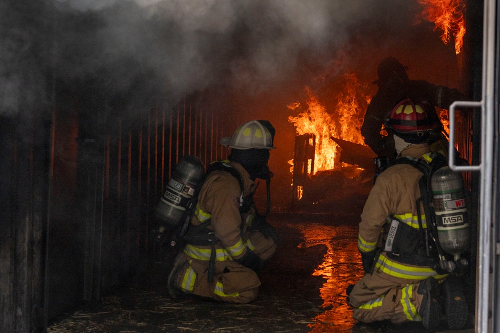 Gowen Fire Participate in Simulated Training Exercise