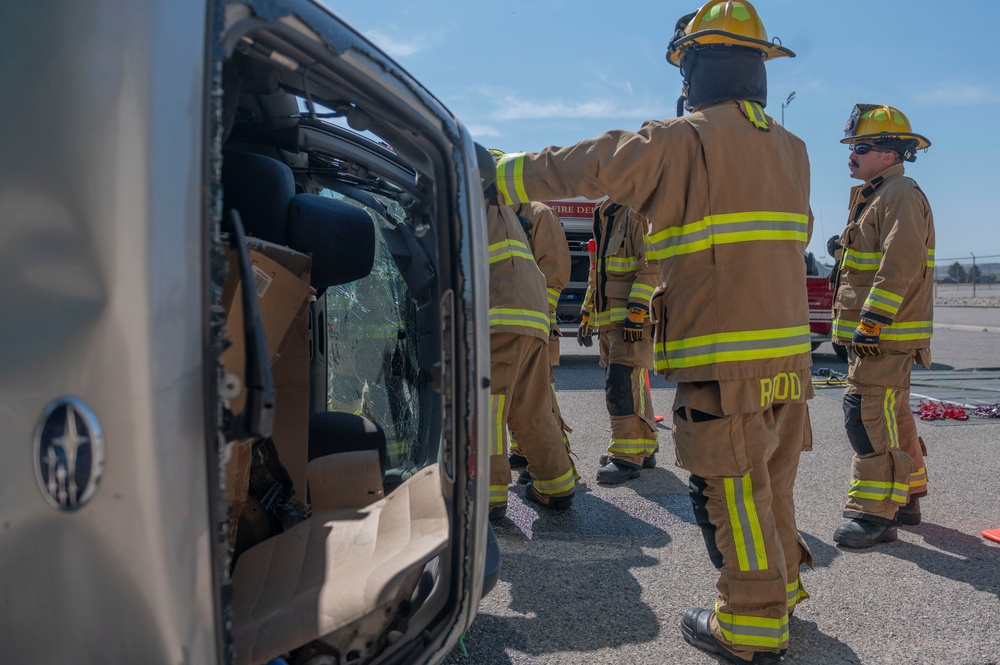 Gowen Fire Participate in Simulated Training Exercise