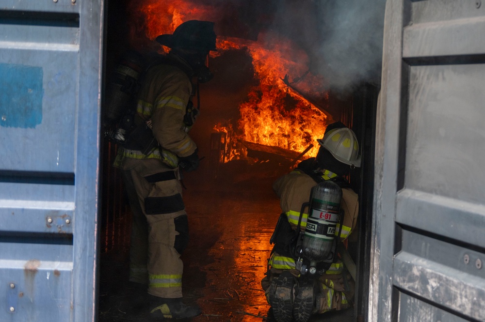 Gowen Fire Participate in Simulated Training Exercise