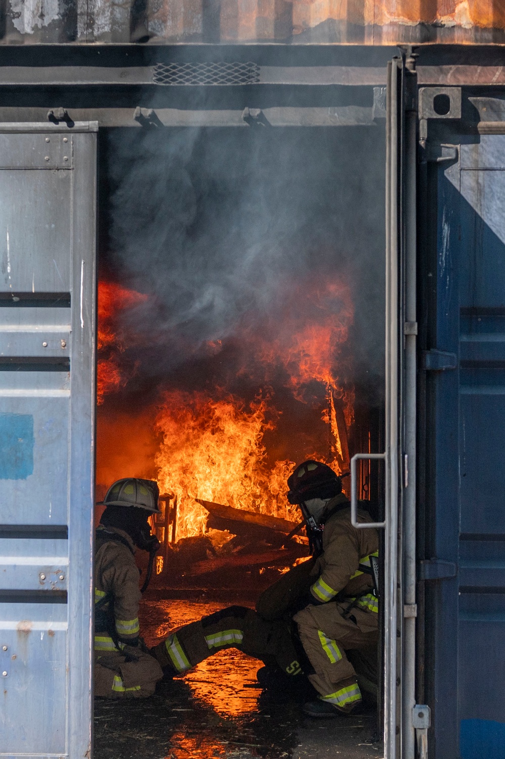 Gowen Fire Participate in Simulated Training Exercise