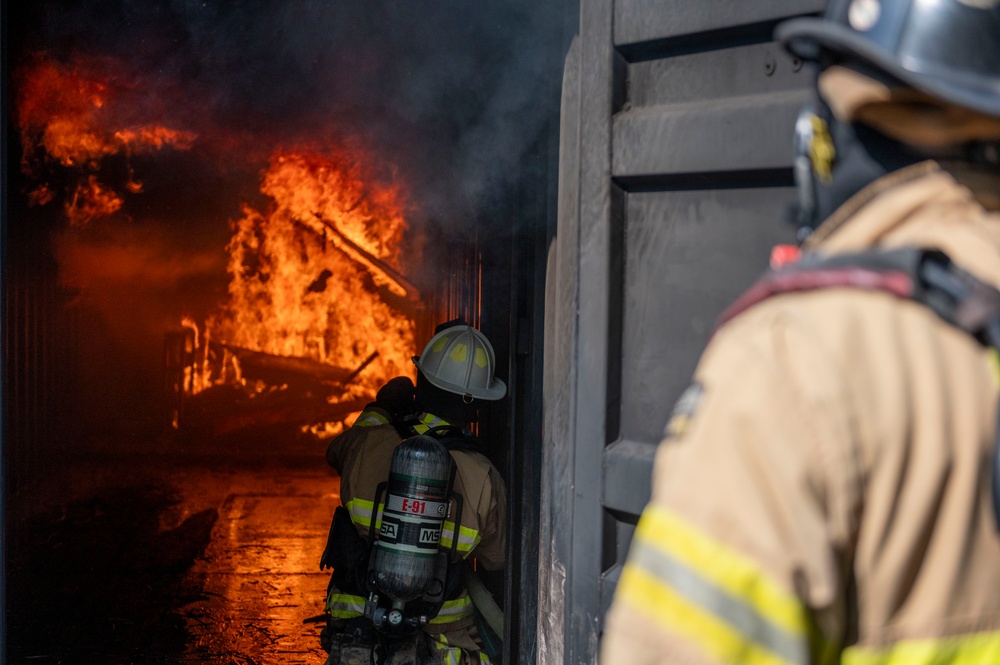 Gowen Fire Participate in Simulated Training Exercise