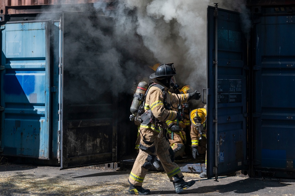 Gowen Fire Participate in Simulated Training Exercise
