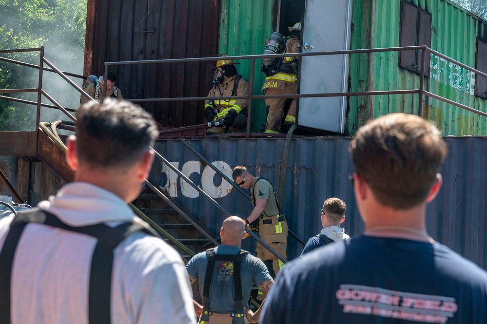 Gowen Fire Participate in Simulated Training Exercise