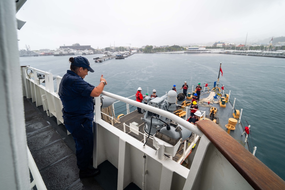 Coast Guard Cutter Harriet Lane departs Papeete, French Polynesia after port visit