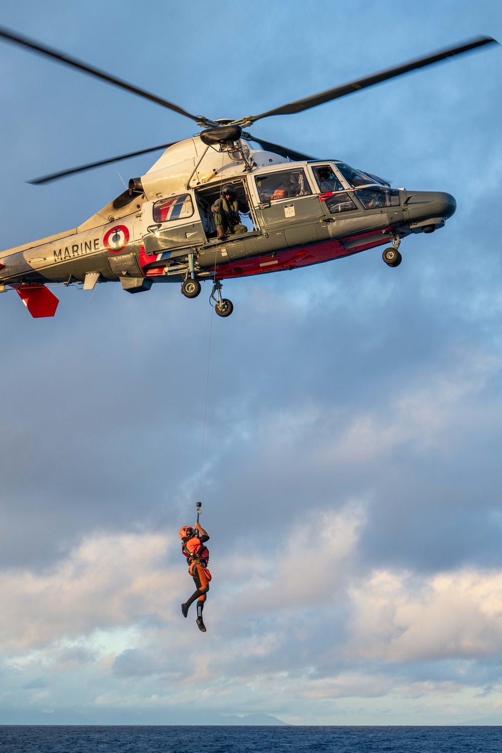 Coast Guard Cutter Harriet Lane Performs joint flight operations with French Navy off the coast of Tahiti