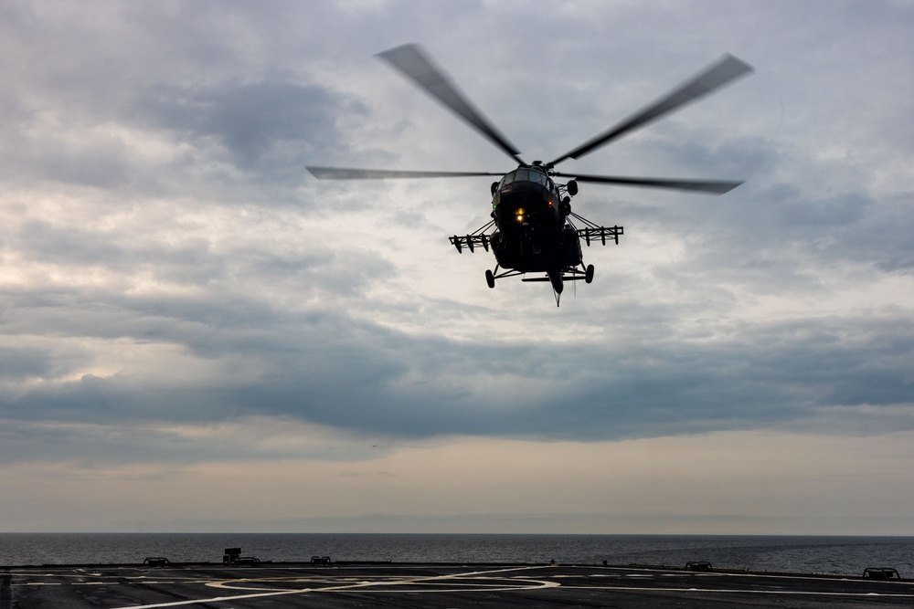 Polish Mi-17 Helicopter Pilots Conduct Deck Landing Qualifications During BALTOPS 25