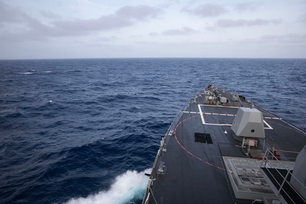 USS Wayne E. Meyer conducts operations in the U.S. Central Command area of responsibility as part of the Carl Vinson Carrier Strike Group
