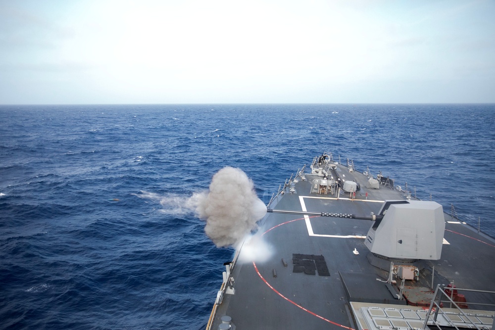 USS Wayne E. Meyer conducts operations in the U.S. Central Command area of responsibility as part of the Carl Vinson Carrier Strike Group