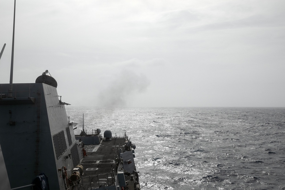 USS Wayne E. Meyer conducts operations in the U.S. Central Command area of responsibility as part of the Carl Vinson Carrier Strike Group